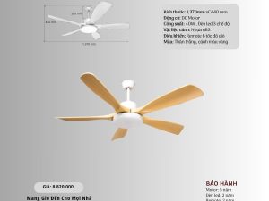 Quạt trần 5 cánh nhựa HS-QViFa-95