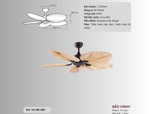 Quạt trần 5 cánh lá cọ khô HS-QT5225