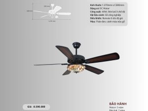 Quạt trần 5 cánh gỗ HS-QViFa-78/396