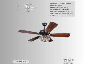 Quạt trần 5 cánh gỗ HS-QViFa-92