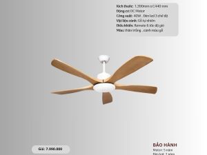 Quạt trần 5 cánh gỗ tự nhiên HS-QViFa-76VF60