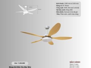 Quạt trần 5 cánh nhựa HS-QViFa-62-23