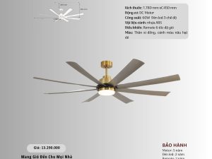 Quạt trần 8 cánh nhựa HS-QViFa-435